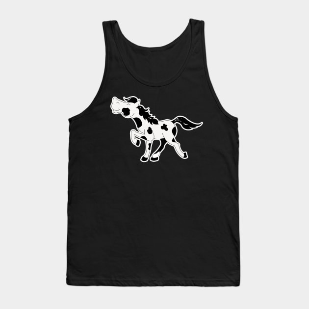 Black and White Paint Pinto Horse Tank Top by JessDesigns